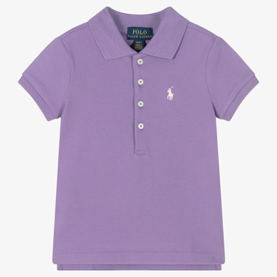 Polo Ralph Lauren Kids' Girls Purple Cotton Polo Dress