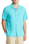 Tommy Bahama Tropic Isle Short Sleeve Button-up Silk Camp Shirt In Ming Jade