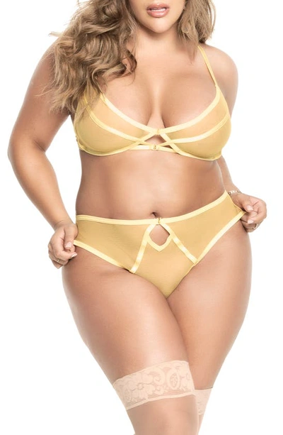 Mapalé Mesh Bra & Panty Set In Amalfi Yellow