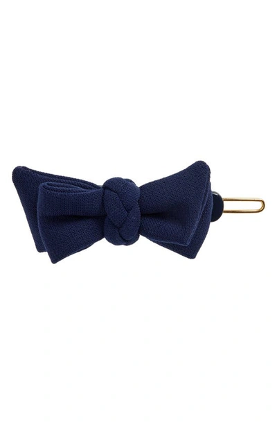 Alexandre De Paris Braid Bow Tige Boucle Barrette In Blue