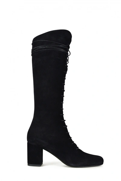 Saint Laurent Lace-up Boots In Black