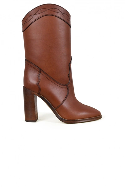 Saint Laurent Ankle Boots Kate Leather In Brown