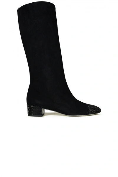 René Caovilla Women's Luxury Boots   Black Suede Rene Caovilla Boots