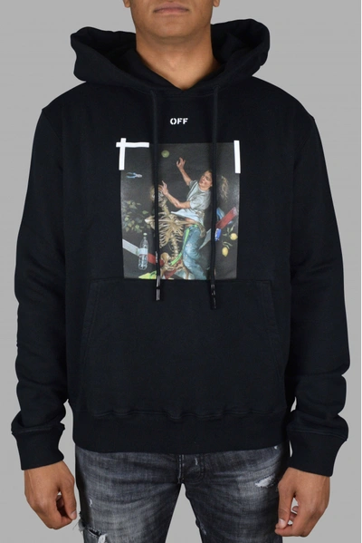 Off-white Luxury Sweatshirt For Men   Pascal Off White Black Hoodie
