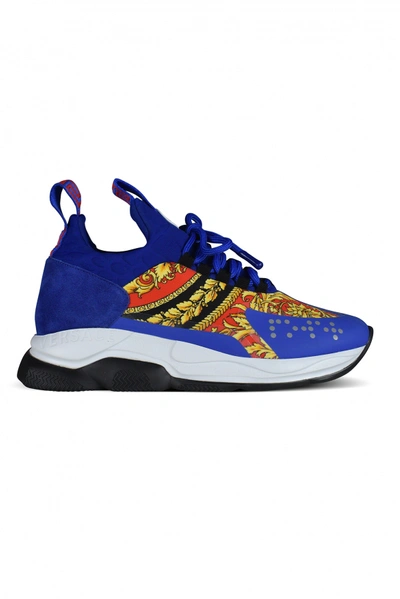 Versace Chain Reaction Sneakers In Blue