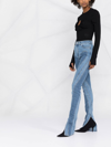 Mugler Paneled Two-tone High-rise Skinny Jeans In Blue