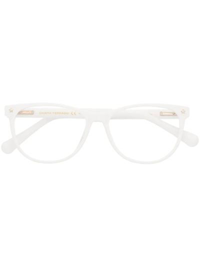 Chiara Ferragni Wayfarer-frame Optical Glasses In White
