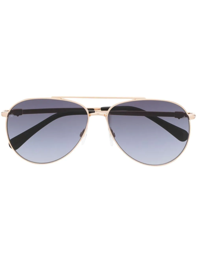 Chiara Ferragni Logo-plaque Tinted Sunglasses In Gold