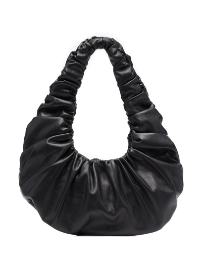 Nanushka Gathered Shoulder Bag In Black