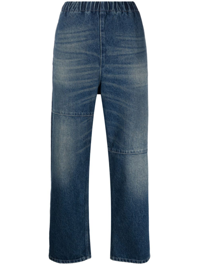 Mm6 Maison Margiela High-rise Wide-leg Jeans In Blue
