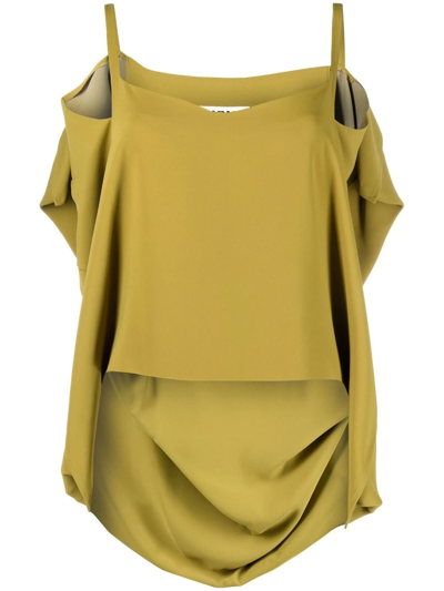 Mm6 Maison Margiela Draped Camisole Top In Green