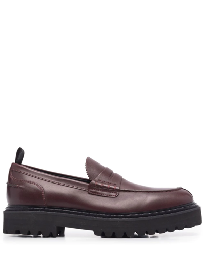 Officine Creative Pistols Leather Loafers In Red