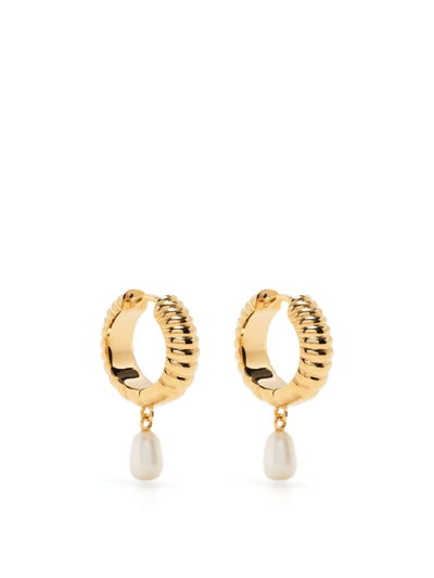 Rachel Jackson Ocean Pearl Hoop Earrings In Gold