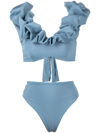 Maygel Coronel Lucila High-rise Two-piece Swimsuit In Blue