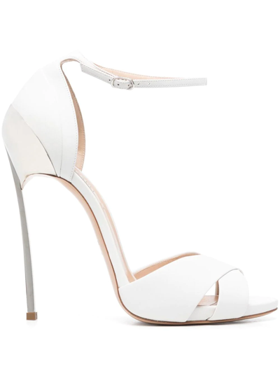 Casadei Techno Blade 115mm Heel Sandals In Weiss