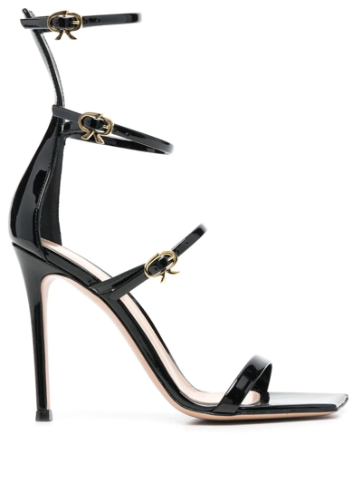 Gianvito Rossi 105mm Leather Sandals In Black