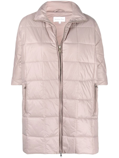 Patrizia Pepe Short-sleeve Quilted Jacket In Rosa