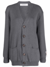 Golden Goose Logo-print Knitted Cardigan In Grigio