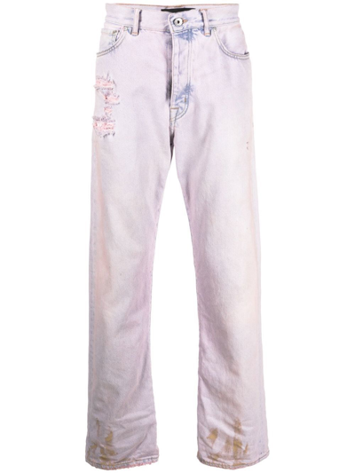 Purple Brand Rips Loose Jeans In Rosa