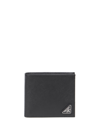 Prada Triangle Logo Saffiano Leather Wallet In Nero