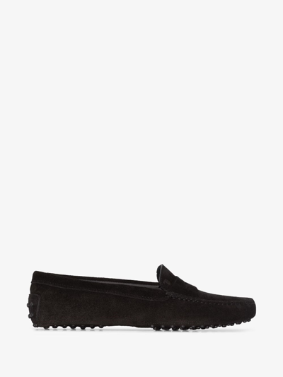 Tod's Gommino Driving Shoes In Suede In Nero
