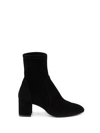 Stuart Weitzman Yuliana 60 Suede Leather Ankle Boot In Nero