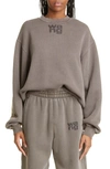 Alexander Wang T Puff Paint Logo Essential Sweatshirt In Washed Cola