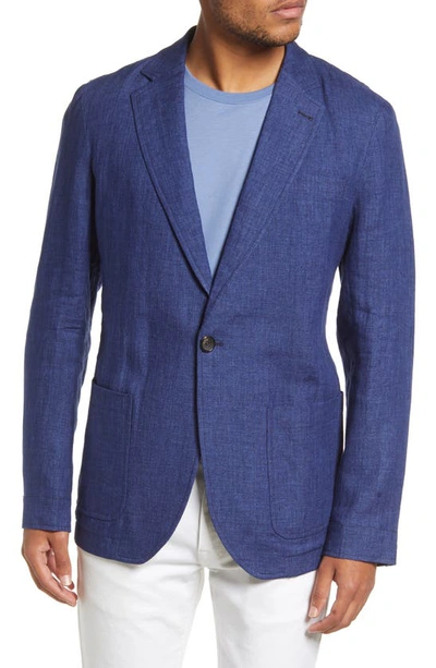 Oliver Spencer Fairway Navy Linen Sport Coat