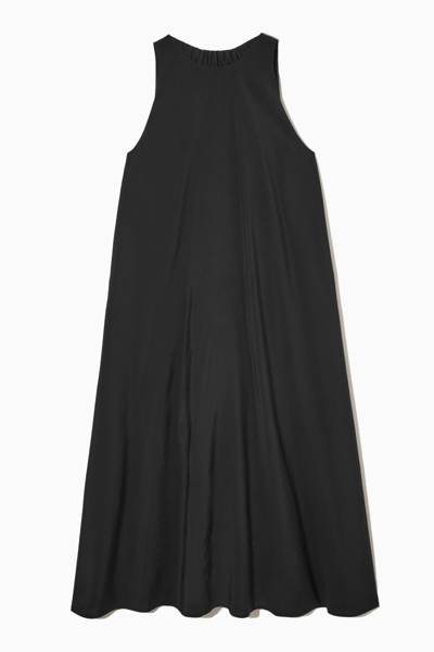 Cos Racer-neck Midi Dress In Black