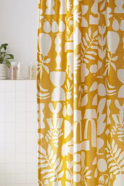 Urban Outfitters Blakely Shower Curtain In Yellow Multi