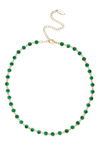 Ettika Crystal Disc And 18k Gold Plated Link Necklace In Green