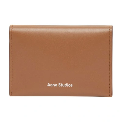 Acne Studios Card Holder In Camel Brown