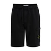 Stone Island Cotton Fleece Cargo Sweat Shorts In Black