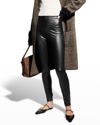 Lyssé Texture Faux Leather Medium Control Leggings In Black