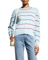 Rag & Bone Pierce Striped Cashmere Sweater In Ltblue Str