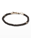 JOHN VARVATOS MEN'S SKULL LAVA STONE BEADED BRACELET