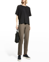 EILEEN FISHER CROPPED STRETCH CREPE PANTS