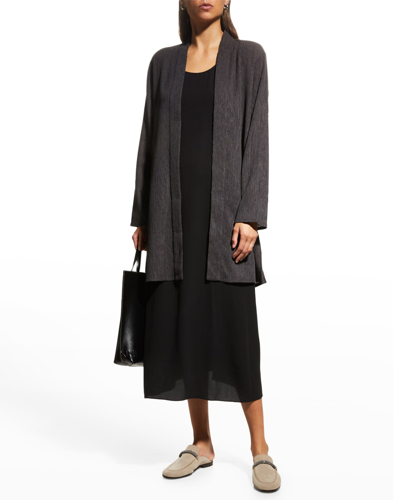 Eileen Fisher Crinkled Open-front Jacket In Rye