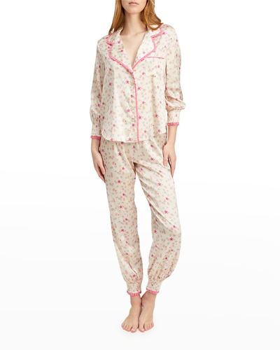 Morgan Lane Anais Camille Seashell-print Pajama Set In Sandy White
