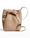Mansur Gavriel Mini Saffiano Leather Bucket Bag In Beige