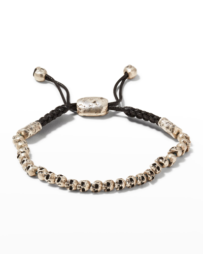 John Varvatos Men's Beaded Skull Head Bolo Bracelet In Brown