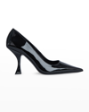 By Far 90mm Viva Creased Leather Pumps In Black