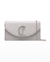 Christian Louboutin Loubi54 Small Glitter Chain Shoulder Bag In Silver