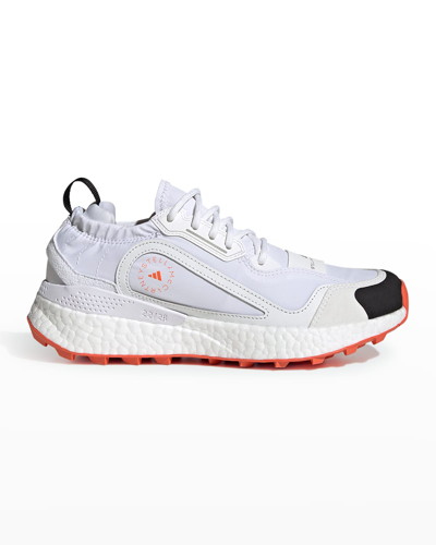 Adidas By Stella Mccartney Outdoorboost 2.0 Rubber-trimmed Primegreen Sneakers In White/semi Impact/orange