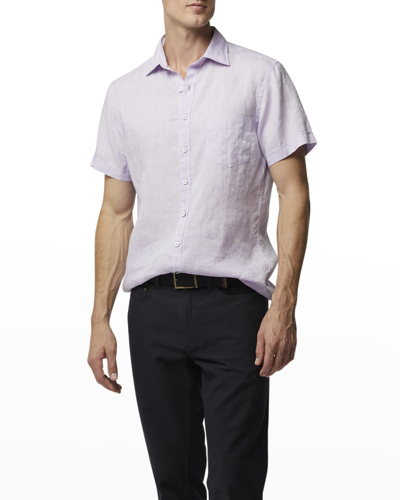 Rodd & Gunn Regular Fit Ellerslie Linen Shirt In Lilac