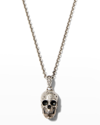 John Varvatos Men's Skull Pendant Necklace, 24"l In Silver