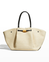 Demellier The New York Large Faux-raffia Tote Bag In Natural Black