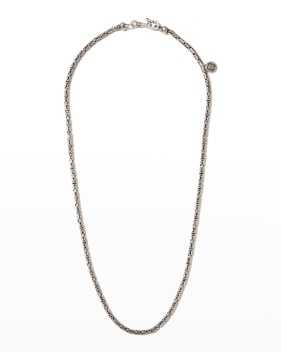 John Varvatos Men's Artisan Woven Texture Chain Necklace, 24"l In Silver