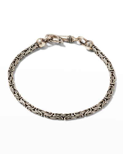 John Varvatos Men's Artisan Woven Chain Id Bracelet In Silver