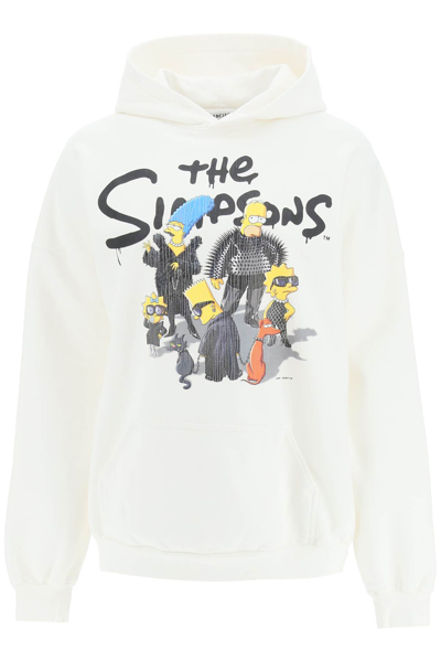 Balenciaga X The Simpsons Graphic-print Hoodie In White